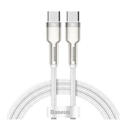 Фото Кабель Baseus Cafule Series Metal Data Cable Type-C to Type-C 100W (белый)