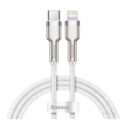 Фото Кабель Baseus Cafule Series Metal Data Cable Type-C Lightning 20W (белый)