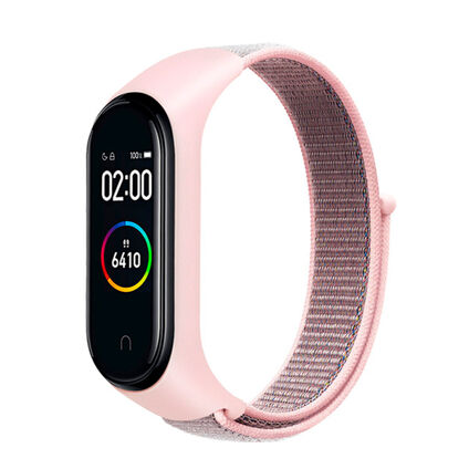 Фото Нейлоновый ремешок для Xiaomi Mi Smart Band 4 (Светло-розовый)