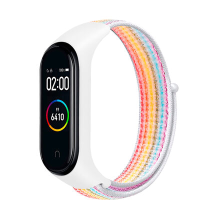 Фото Нейлоновый ремешок для Xiaomi Mi Band 3 (Радужно-белый)