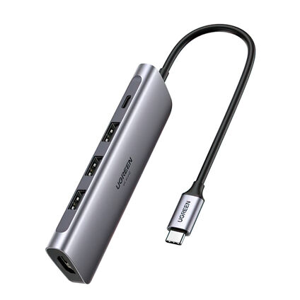 Фото Хаб Ugreen CM136 70495 Type-C хаб Ugreen с PD 100 Вт и  HDMI (серый)