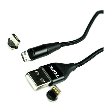 Фото Кабель магнитный Topk USB - MicroUSB/Type-C/Lightning