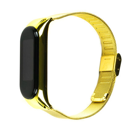 Фото Ремешок для Xiaomi Mi Band 5 Stainless Grid (Золотой)