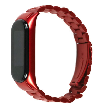 Фото Ремешок для Xiaomi Mi Band 5 Stainless (Красный)