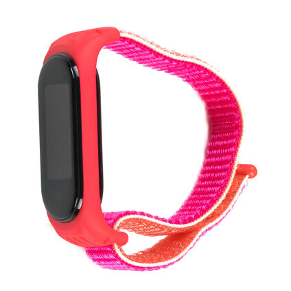Фото Нейлоновый ремешок для Xiaomi Mi Band 5 (Розово-малиновый)