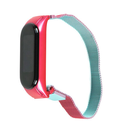 Фото Ремешок для Xiaomi Mi Band 5 Magnetic (Розово-бирюзовый)
