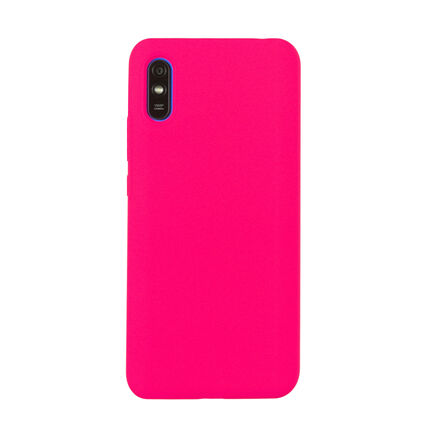 Фото Чехол для Xiaomi Redmi 9A бампер AT Silicone case (Ярко-розовый)
