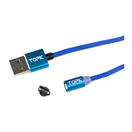 Фото Кабель магнитный Topk USB - Type-C (Синий)