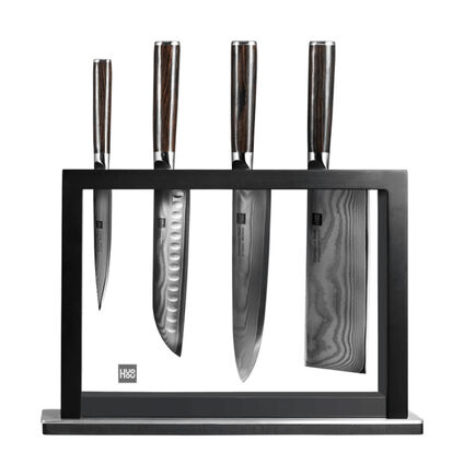 Фото Набор ножей из дамасской стали с подставкой Huo Hou Set of 5 Damascus Knife Sets HU0073